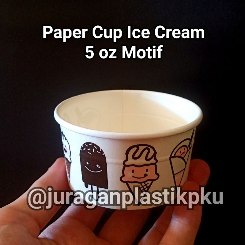 Jual Paper Cup Ice Cream 5 Oz Motif Isi 50pcs | Gelas Kertas Es Krim ...