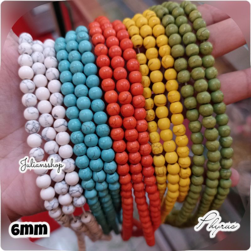 Jual Manik 6mm Batu Alam Natural Phyrus Pirus Orange Hijau Kuning Putih ...