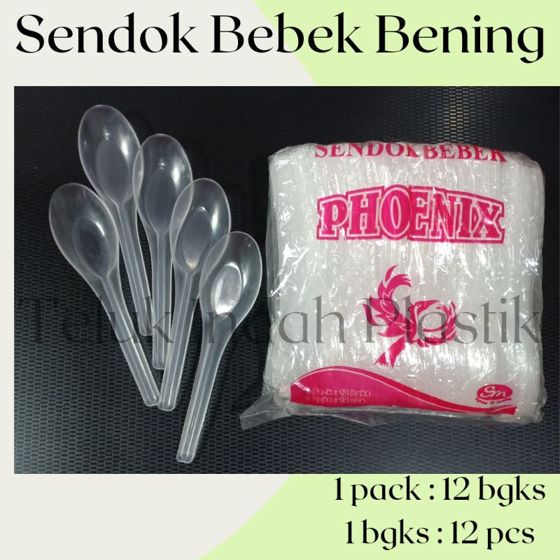 Jual 144pcs Sendok Bebek Bening Spoon Makan Minum Kecil Plastik