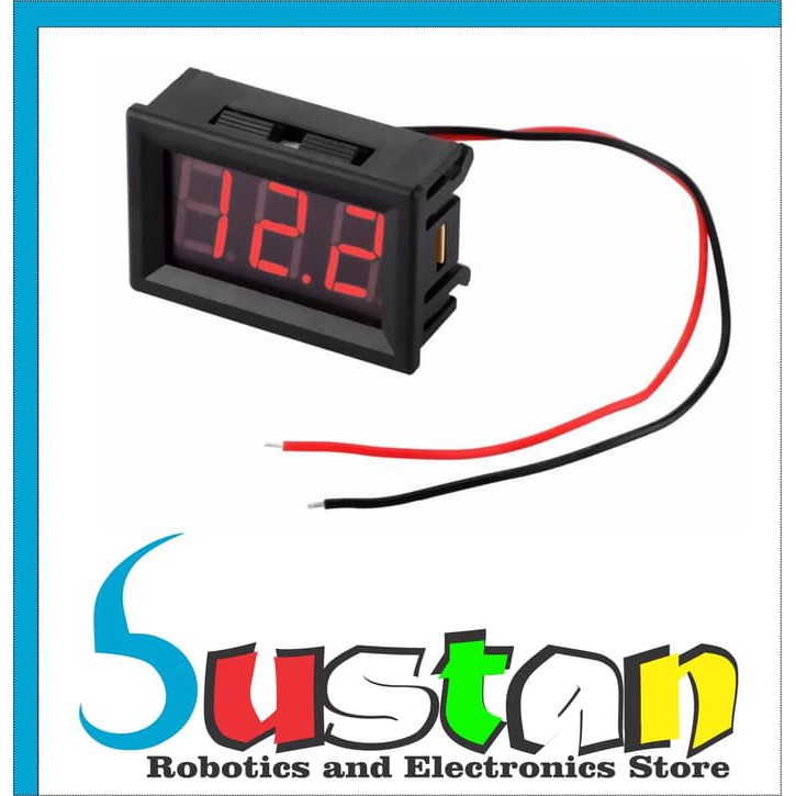 Jual Red Dc 4.0-30v LED Panel Digital Display Voltage Meter Voltmeter ...