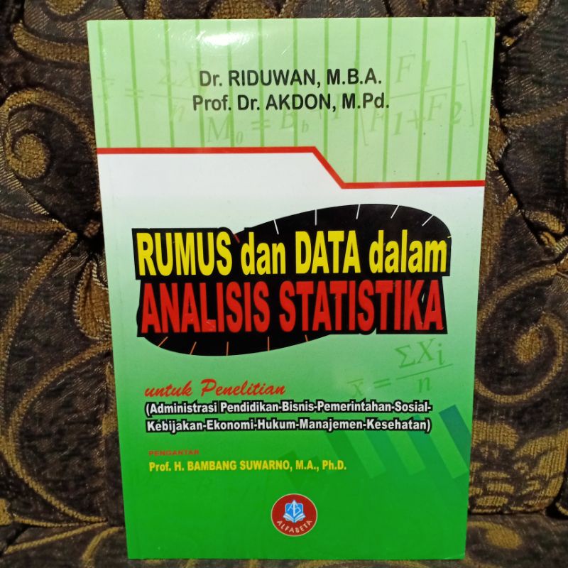 Jual ORIGINAL BUKU RUMUS DAN DATA DALAM ANALISIS STATISTIKA UNTUK ...