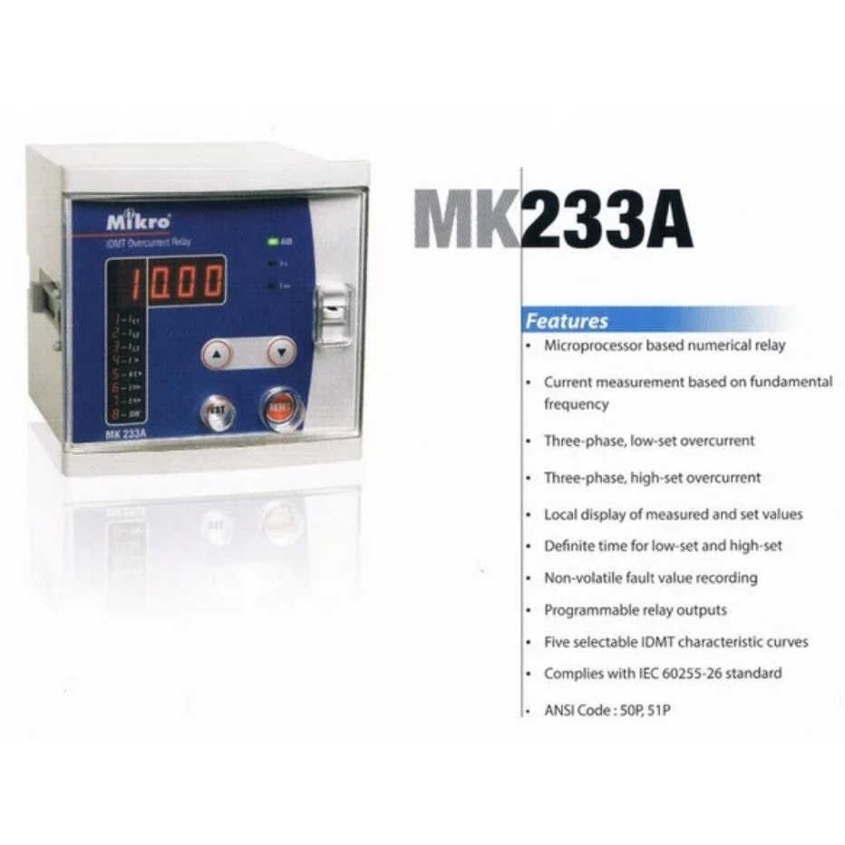 Jual Overcurrent Relay Mikro MK233A IDMT Overcurrent Relay