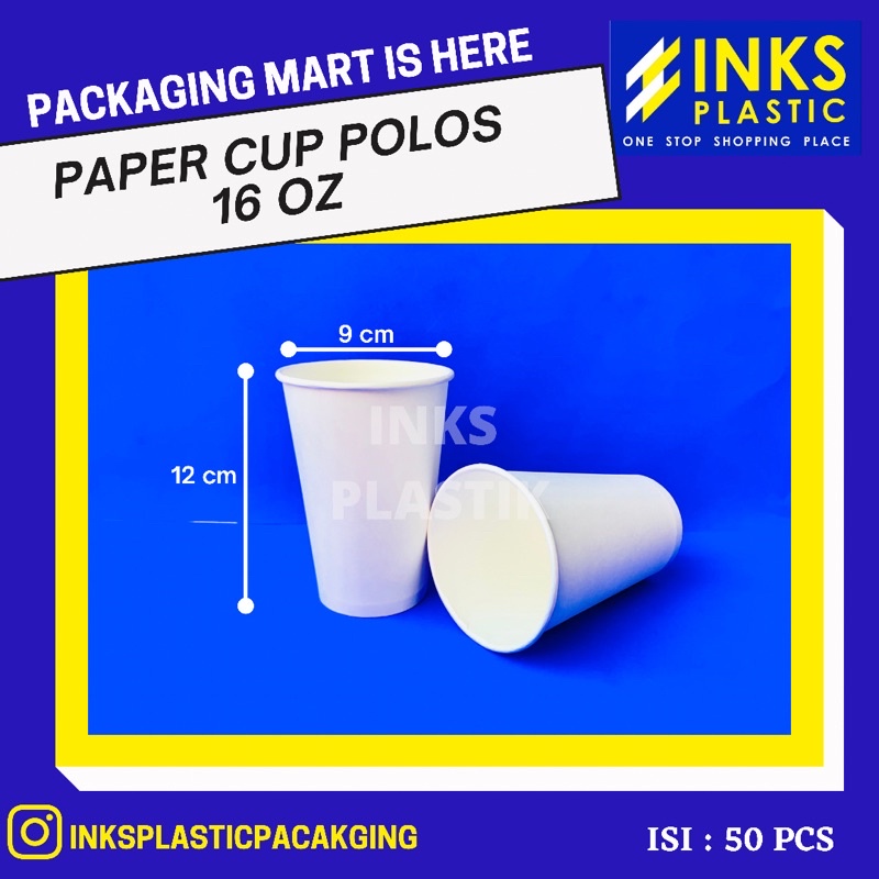 Jual Paper cup 16 OZ ( 50 pcs ) | Shopee Indonesia