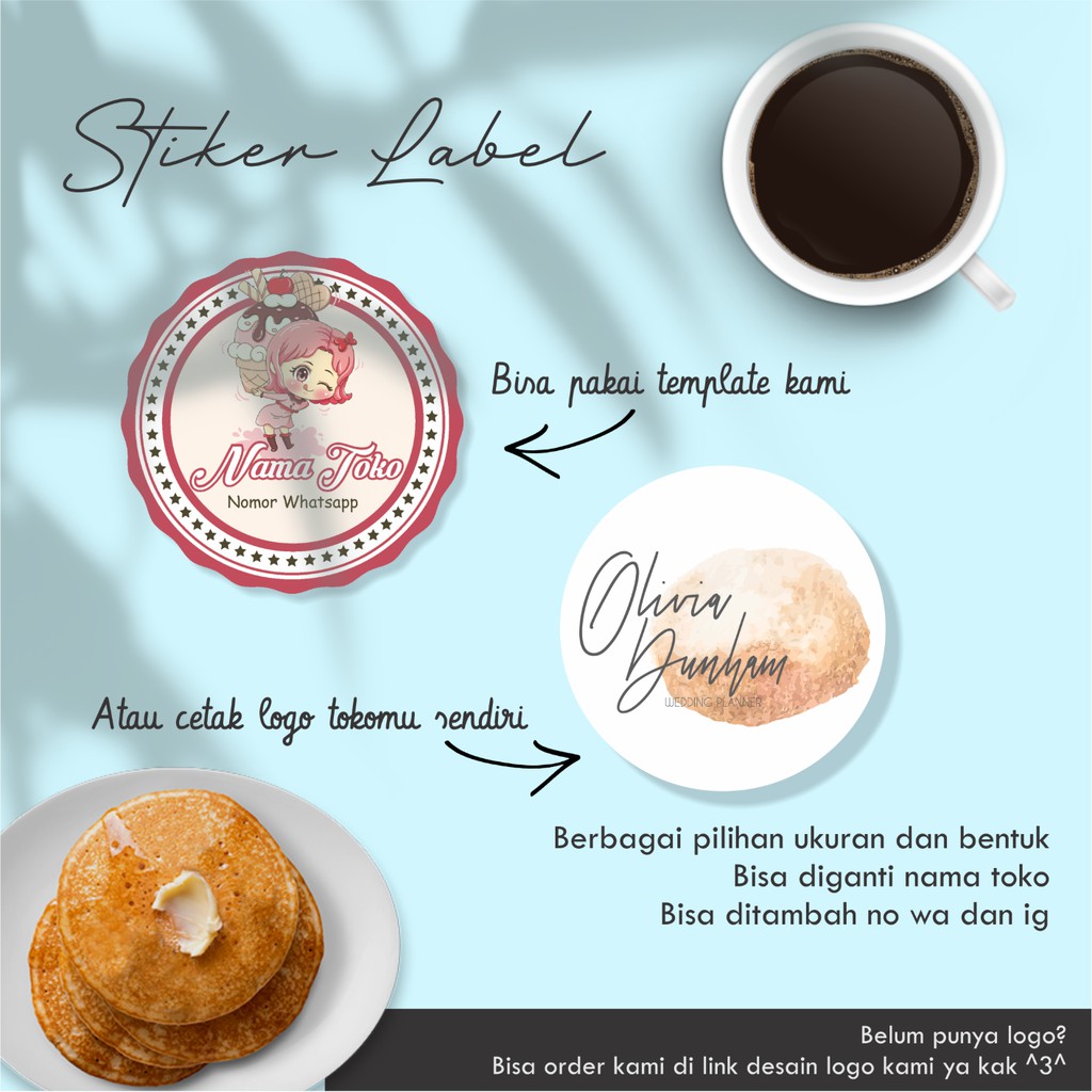 Jual (Besar)Stiker Label Kemasan Ukuran / Label makanan/label minuman ...