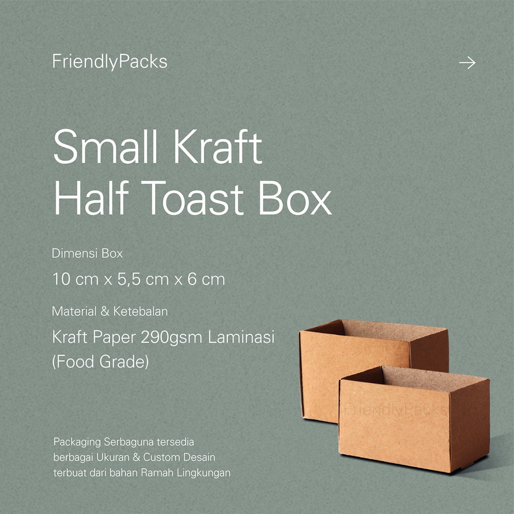 Jual Half Toast Box Packaging Kraft / Kemasan Roti Bakar / Dus Roti ...