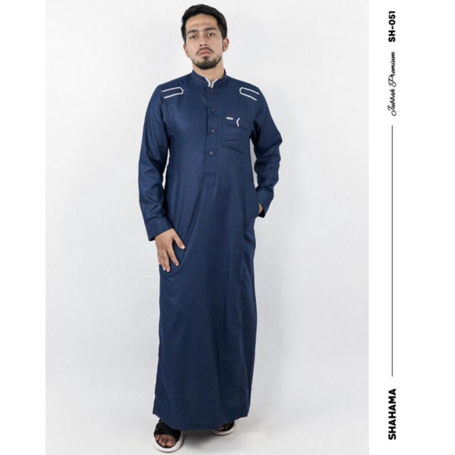 Jual Jubbah Shahama Sh 051 Baju Gamis Pria Premium Slimfit Thobe Saudi