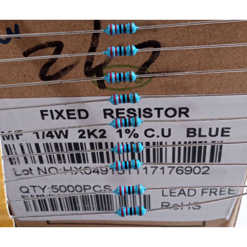 Jual Resistor 2K2 1/4watt Metal Film 100pcs | Shopee Indonesia