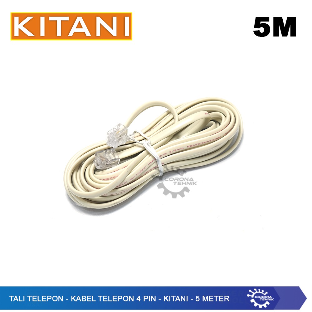 Jual Tali Telepon - Kabel Telepon 4 Pin - KITANI- 5 Meter | Shopee ...
