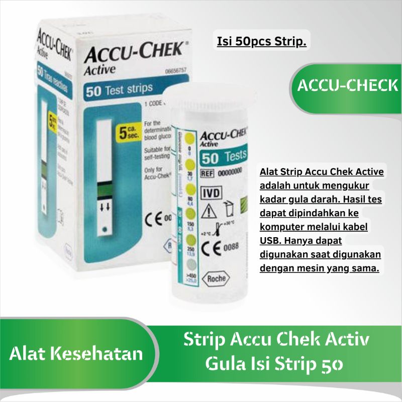 Jual Strip Accu Chek Active Isi 50 Strip Akucek Aktif Isi 50 Strip Alat