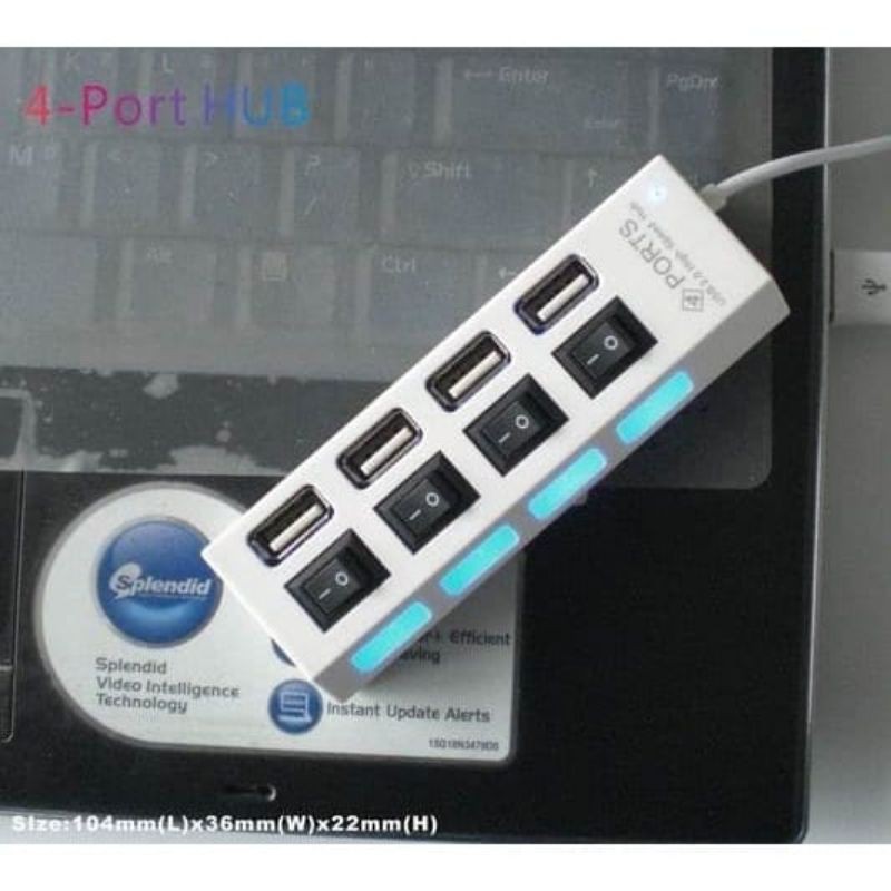 Jual HS Usb Hub 4 Port ON-OFF USB 2.0 | Shopee Indonesia