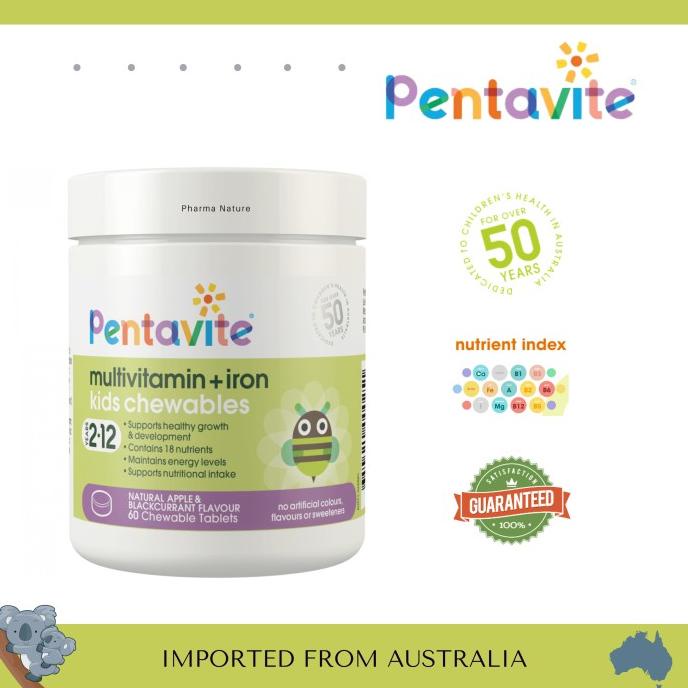 Jual PENTAVITE MULTIVITAMIN IRON KIDS 60 CHEWABLE GUMMIES Shopee