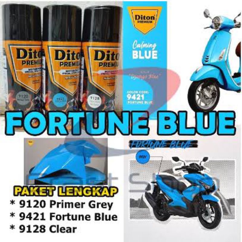 Jual PAKET DITON PREMIUM 9421 FORTUNE BLUE Cat Semprot 400CC | Shopee ...