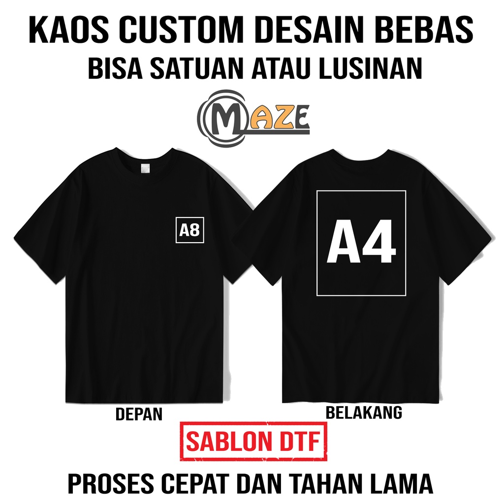 Jual Kaos Sablon Custom / Kaos Sablon Desain Sendiri / Kaos Custom ...