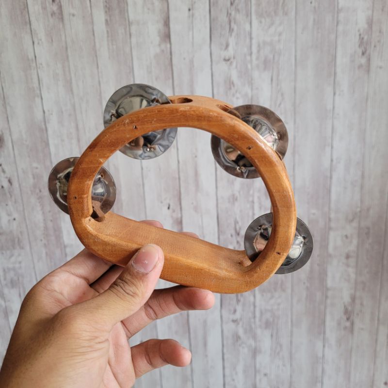 Jual Alat Musik Tamborin Kecrek Kecer Icik Icik Bahan Kayu Unik Murah ...