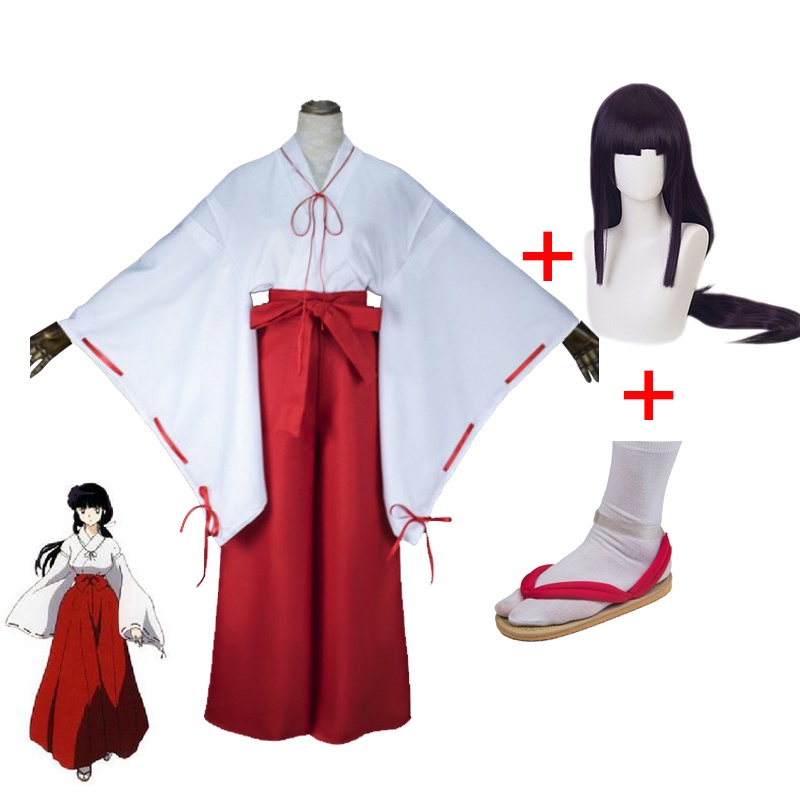 Anime Inuyasha Kikyou Witch Kimono Dress Cosplay Halloween