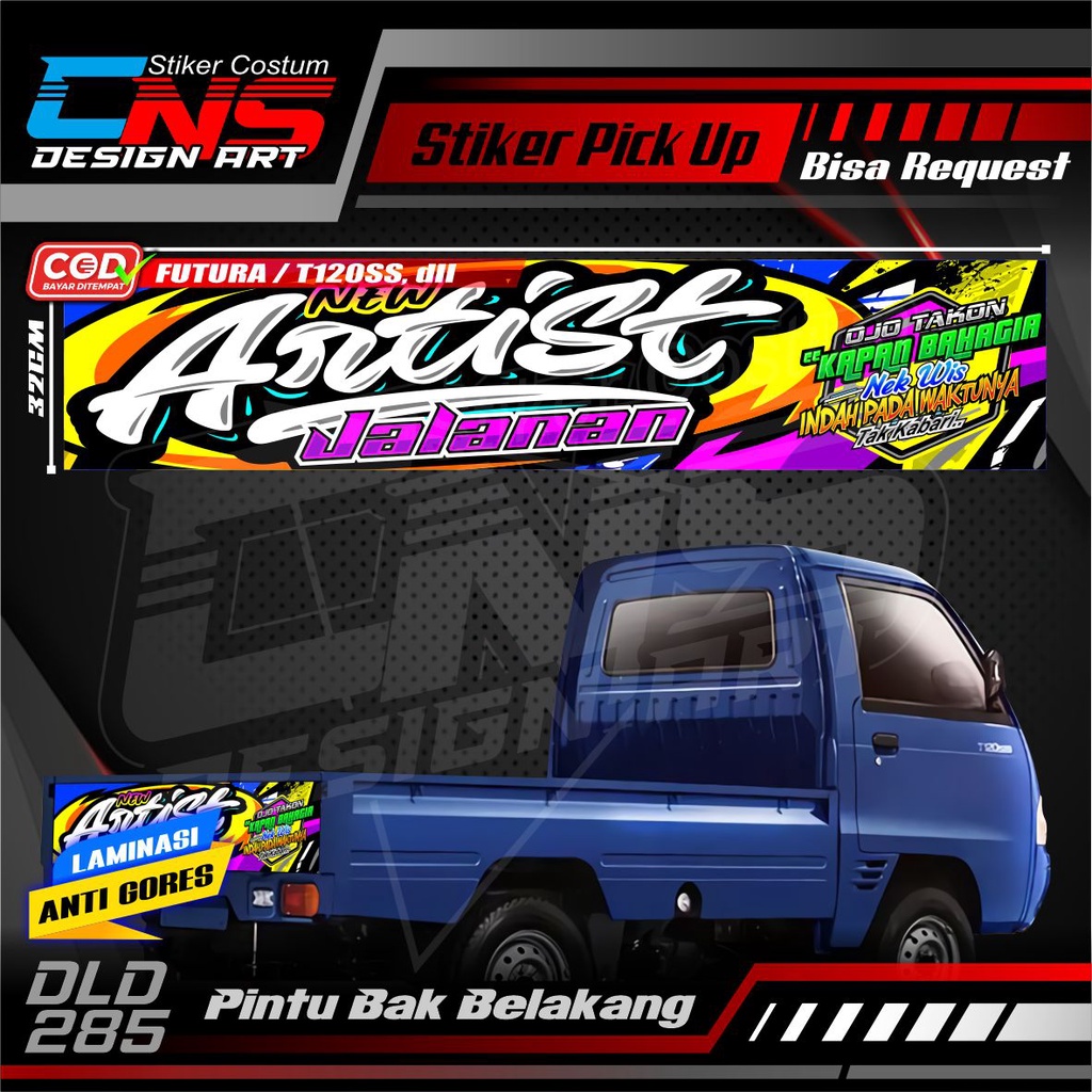 Jual Stiker Decal Pintu Bak Belakang Pick Up ARTIS JALANAN Custom Bisa ...