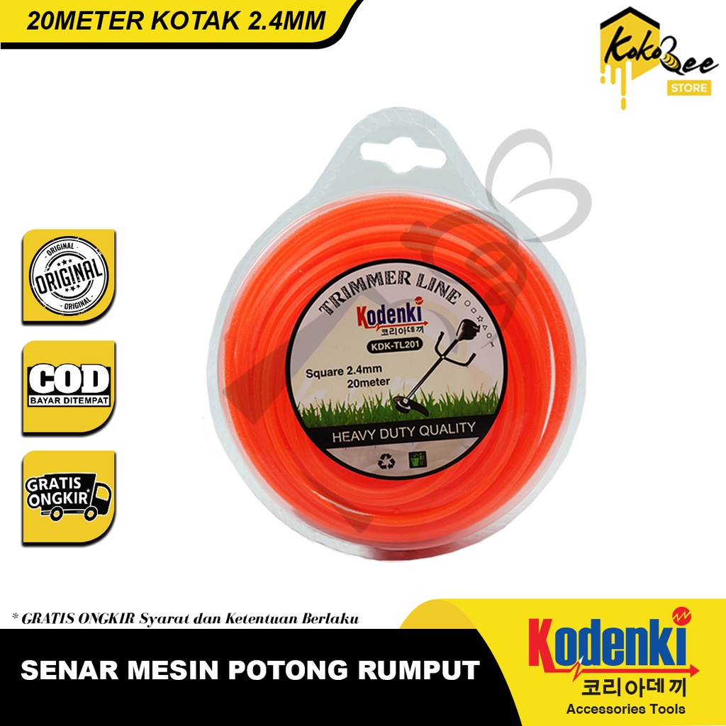 Jual Senar potong rumput kotak 20meter nylon mesin rumput gendong ...