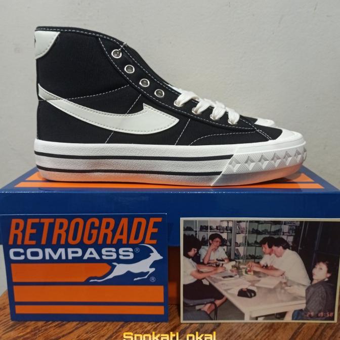 Jual Sepatu Compass Retrograde Hi High Decon Black White Size 36 Fdf321355e Shopee Indonesia