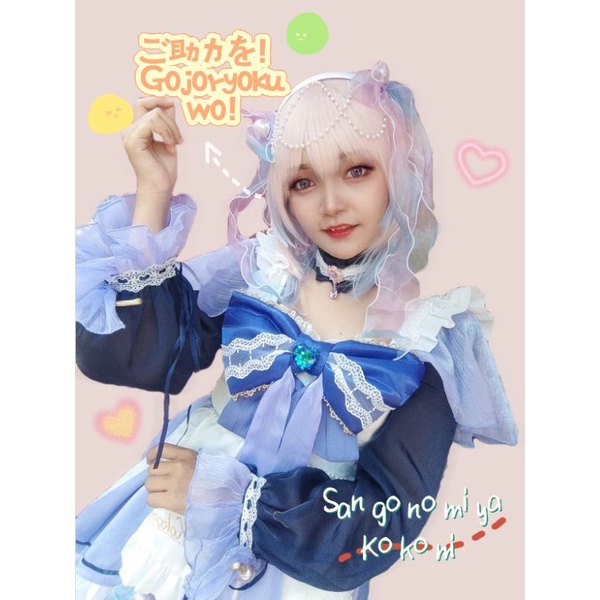 Jual Rental Kokomi Maid Uwowo Wig Dont Sleep Kostum Cosplay Genshin Impact Sepatu Shopee