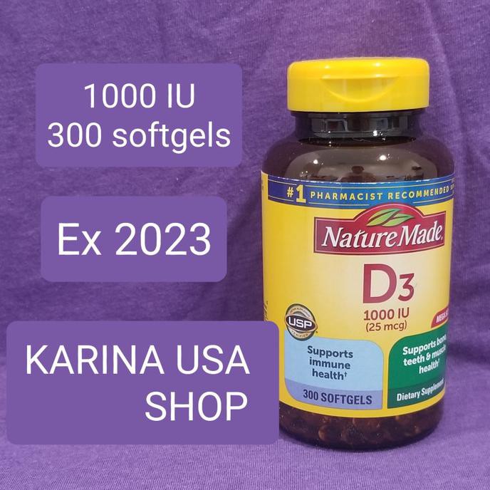 Jual vitamin nature made vitamin d3 1000 iu 300 softgels multivitamin