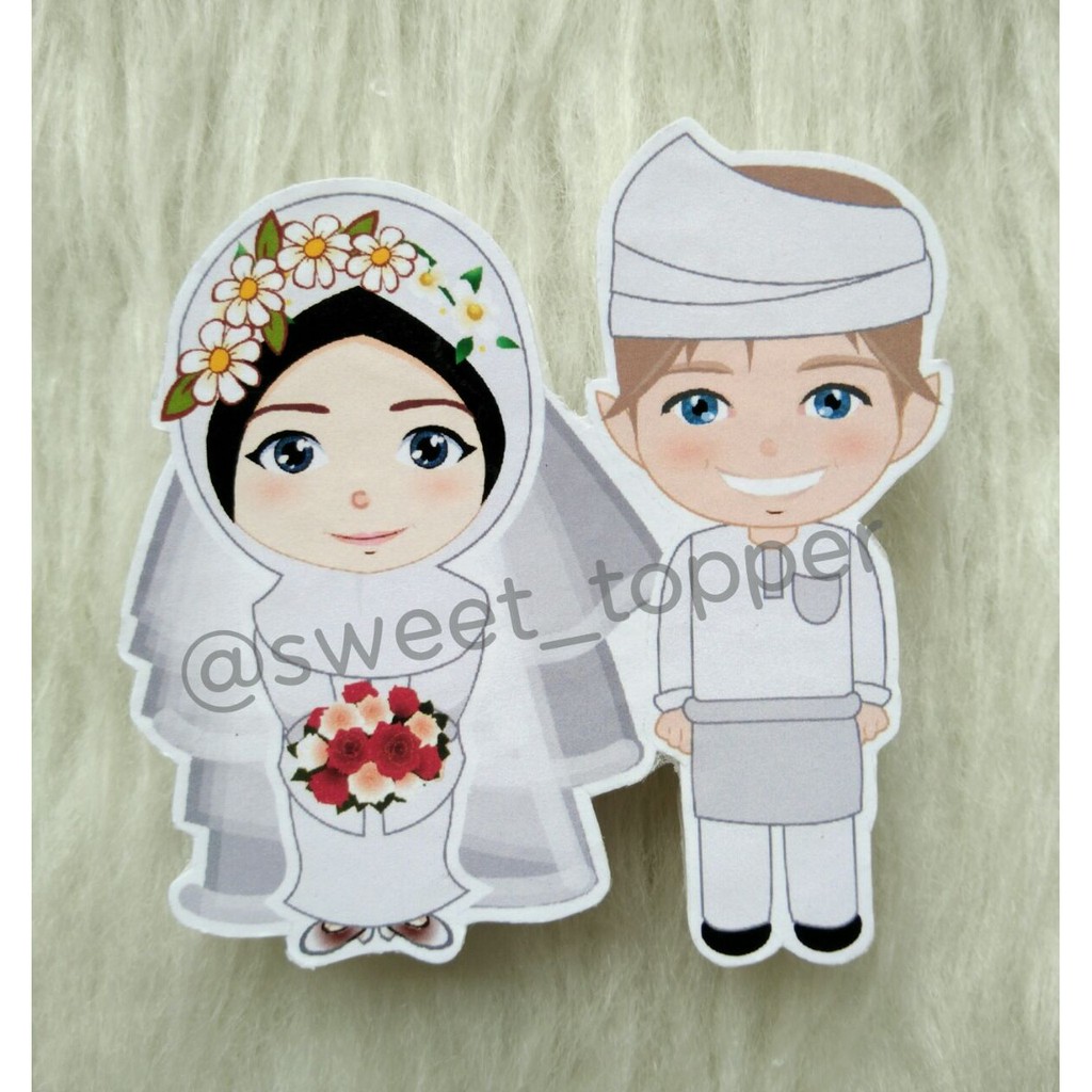 topper pengantin hijab