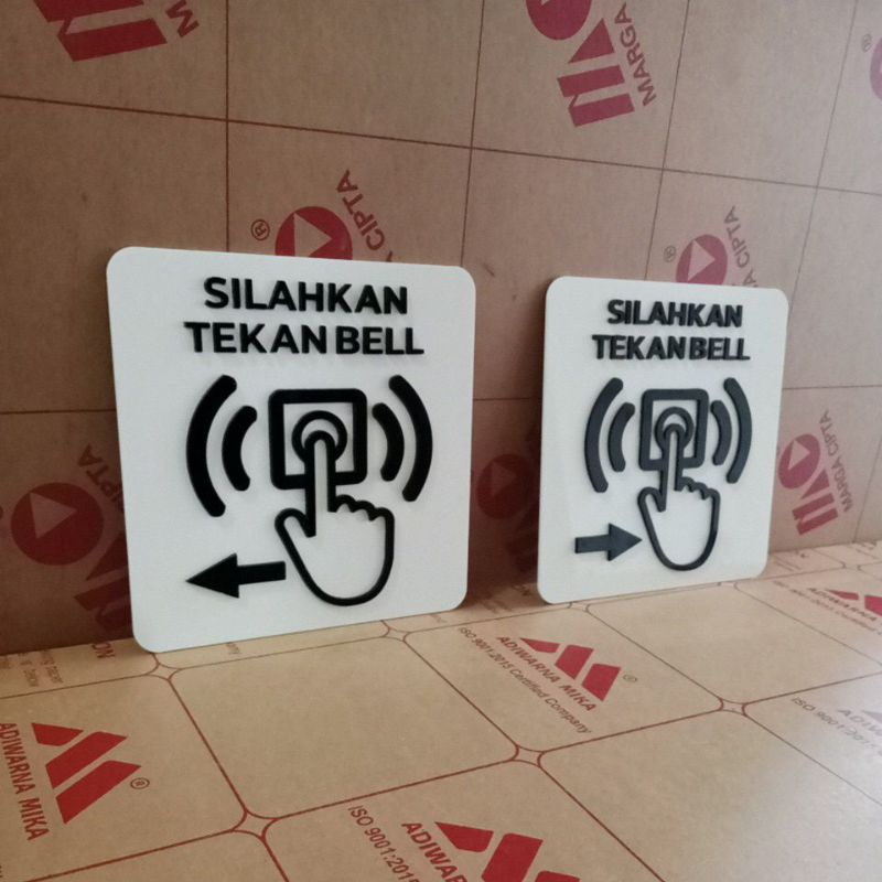 Jual Bell ( Silahkan Tekan Bell ) Sign In acrylik timbul 15 x 15 cm ...
