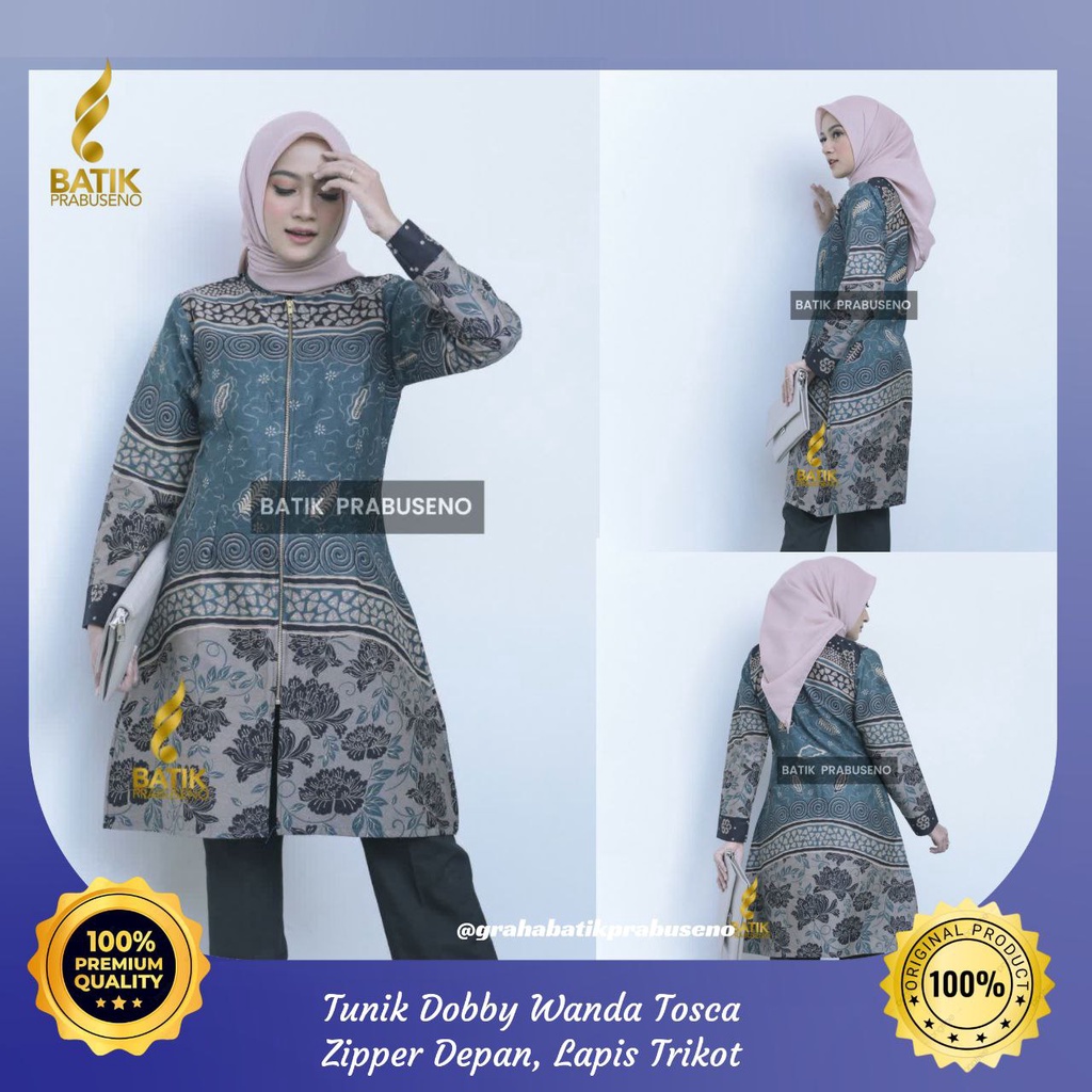 Jual Tunik Blouse Wanda Tosca Baju Batik Wanita Kekinian Prabuseno