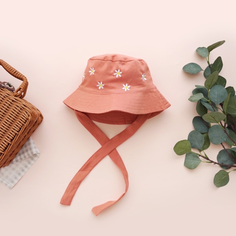 Jual BUCKET HAT DAISY / BUCKET HAT TOPI ANAK PEREMPUAN BORDIR BUNGA ...