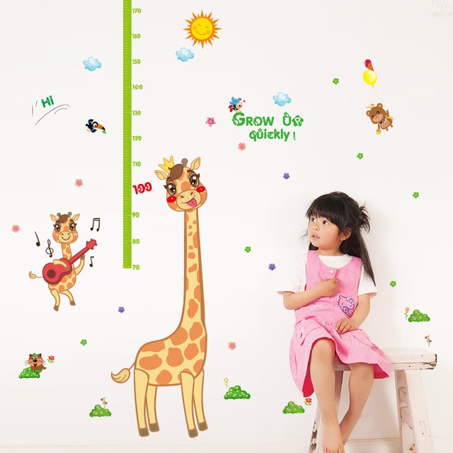 Jual RELIZA WALL STICKER PENGUKUR TINGGI BADAN JERAPAH ANAK GROW UP ...