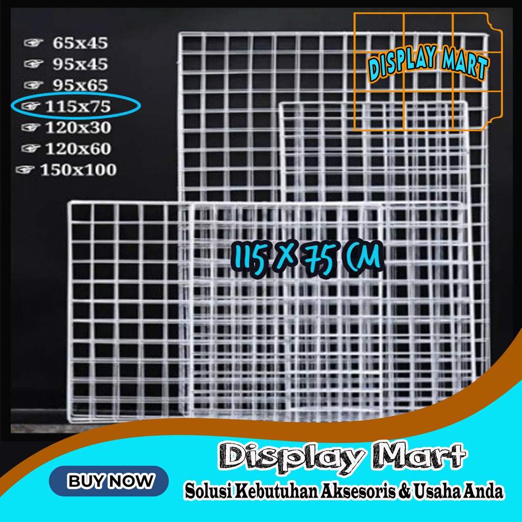 Jual Kawat Ram 115x75 cm Tebal Rak Display Aksesoris Ram Kawat Pot ...