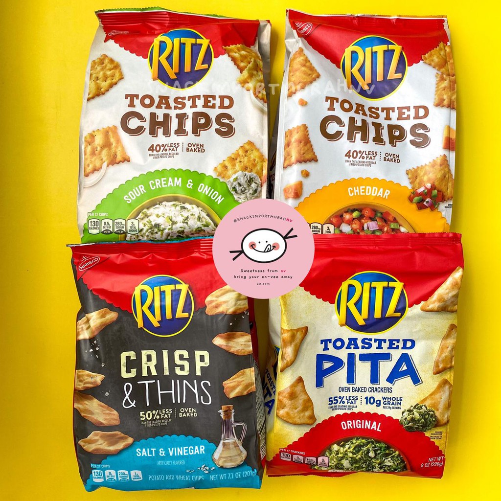 Jual Ritz Toasted Chips Cheddar / Sour Cream Onion / Pita/ Crisp&Thins ...