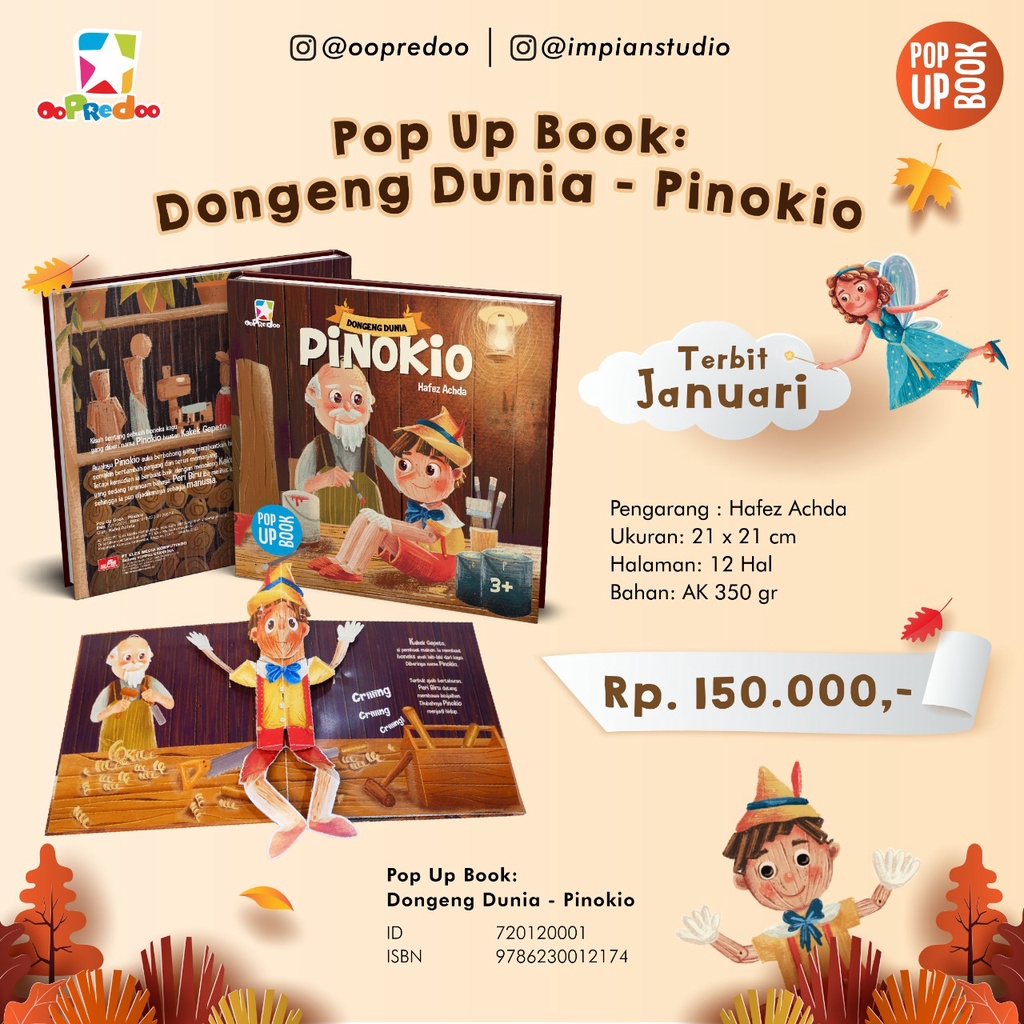Jual Opredo Pop Up Book Dongeng Dunia : Pinokio | Shopee Indonesia