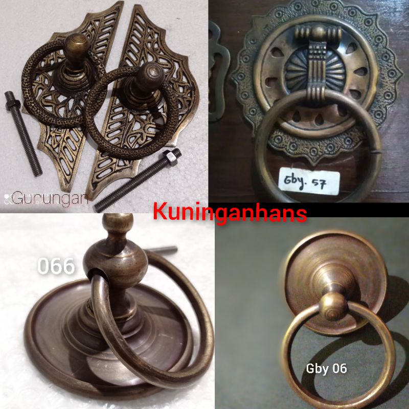Jual tarikan pintu rumah antik ring kuningan / handle pintu antik