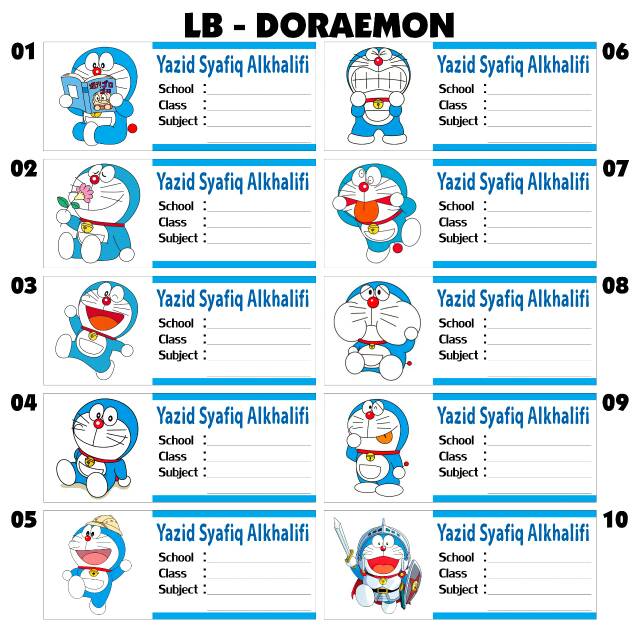Jual Label Book Waterproof model DORAEMON | Shopee Indonesia