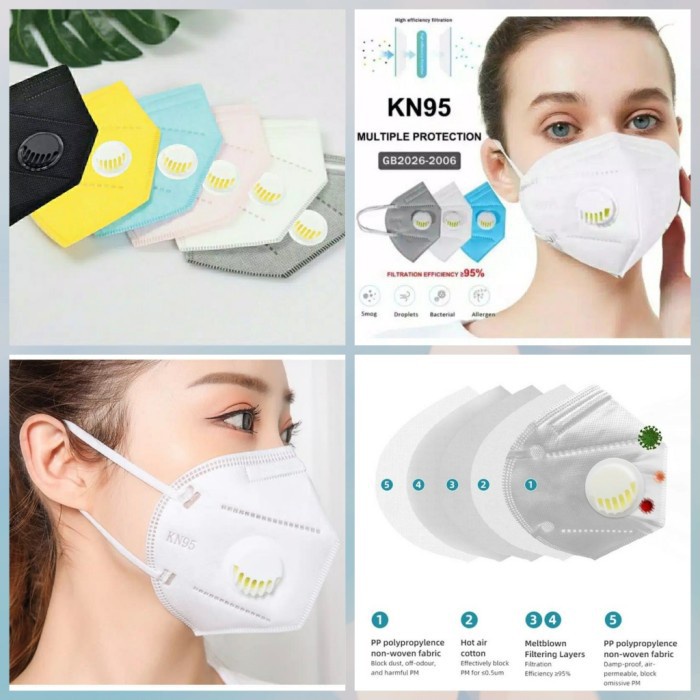 Jual Masker N95 KN95 Respirator Alkindo FILTER Katup 5Ply Isi 10 Pcs ...