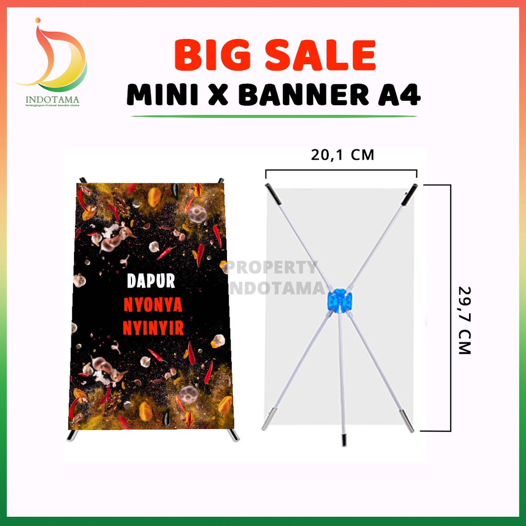 Jual Stand Banner Meja Standing Banner MINI A4 dan A3 Mini X Banner A4 ...