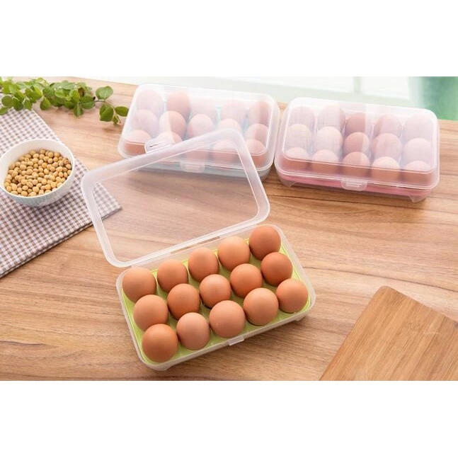 [UNIK88] New Box Telur 15 Sekat Egg Organizer Rapi Dan Tidak Mudah Pecah | AutoStock