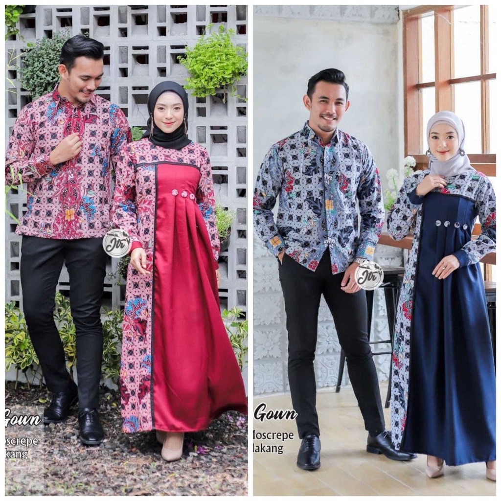 Jual Baju Batik Couple Pasangan Keluarga Set Batik Sarimbit Suami Istri ...