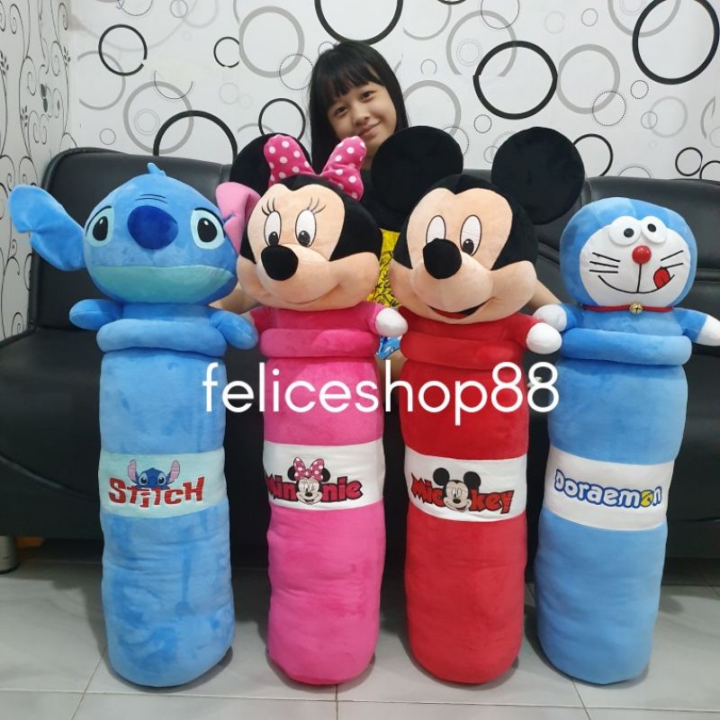 Jual guling boneka minnie mickey mouse doraemon stitch besar | Shopee ...