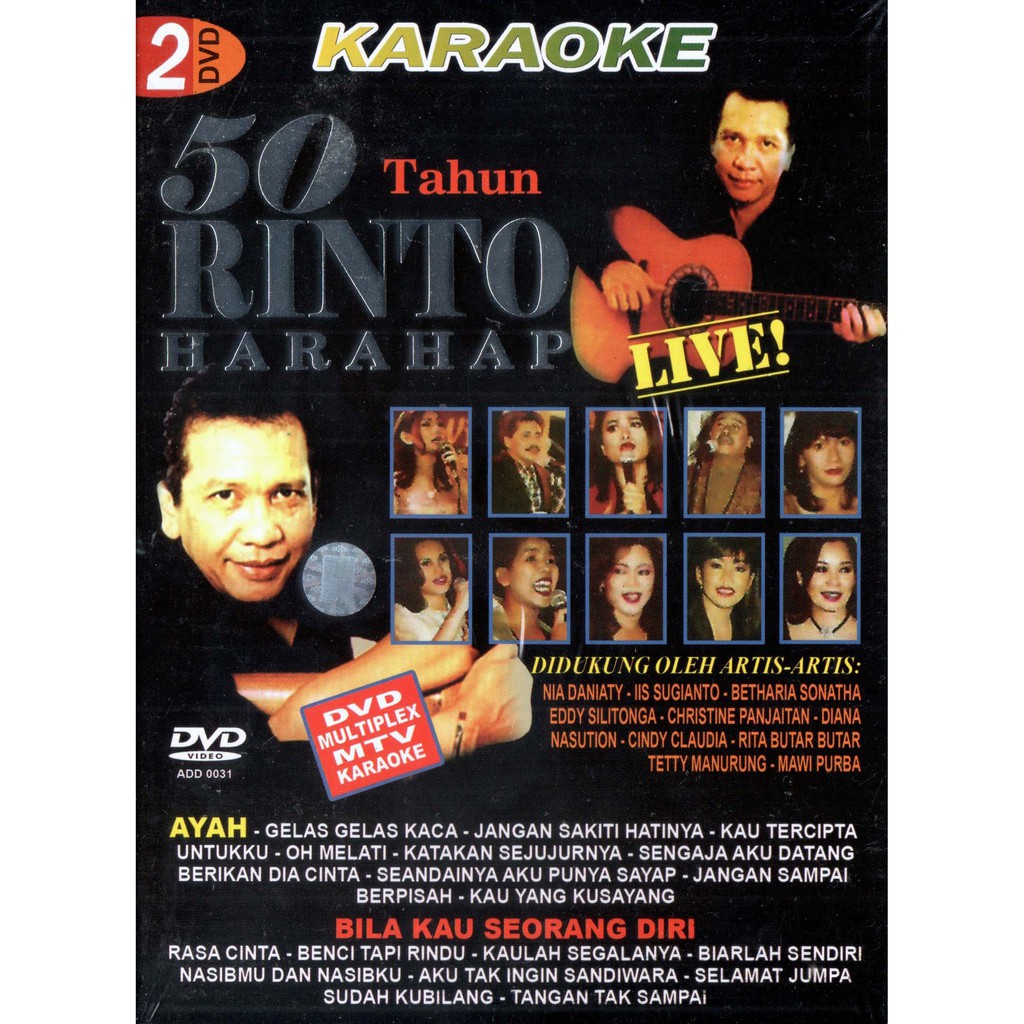 Jual DVD KARAOKE RINTO HARAHAP 50 TAHUN (2DVD) (ORIGINAL) | Shopee ...