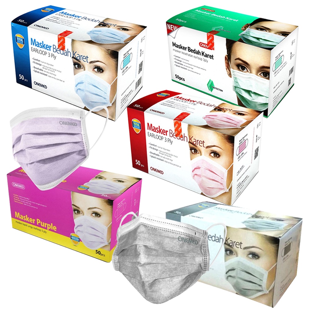 Jual ONEMED MASKER MEDIS BEDAH KARET - 1 DUS ISI 20 BOX | Shopee Indonesia