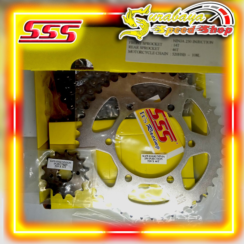 Jual SSS Chain Kit Gear Set Baja Ninja250 Injection Gear Depan Belakang ...