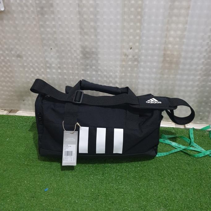 Jual Adidas original 3stripe duffle bag xstra small black white bnwt