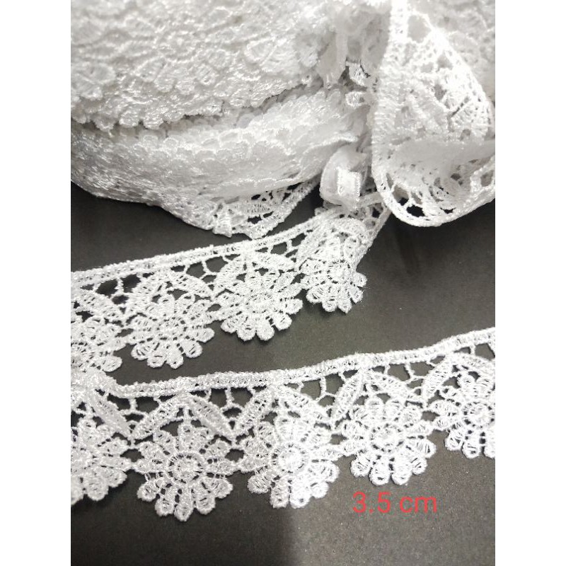 Jual Renda bordir giper bunga renda gyper putih cream renda hoky renda ...