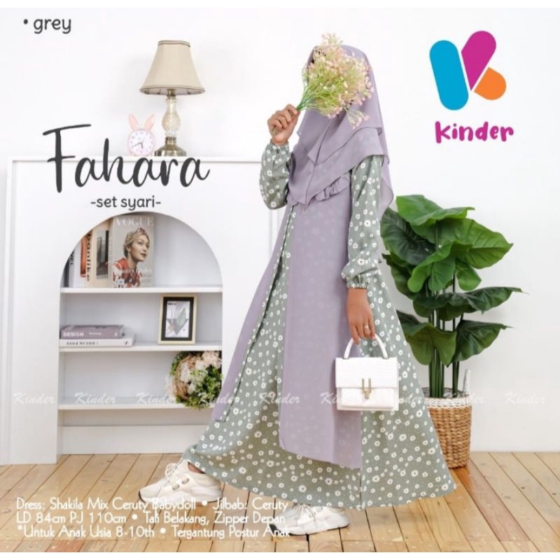 Jual Fahara Set Syar'i Anak Usia 8-10 tahun | Shopee Indonesia