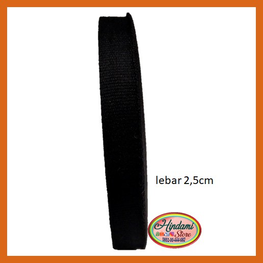 Jual Tali Webbing Lebar Cm Tebal Mm Katun Tali Tas Hitam Harga