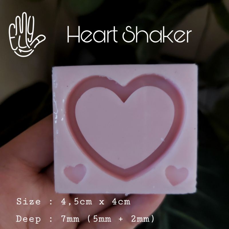 Jual Cetakan Resin Bentuk Hati Resin Mold Heart Keychain Shaker Bit