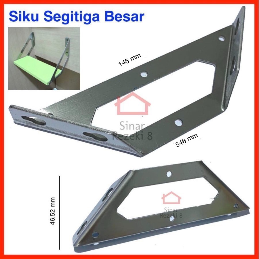 Jual Bracket Siku Segitiga L Sudut Ujung Plat Ambalan Lemari