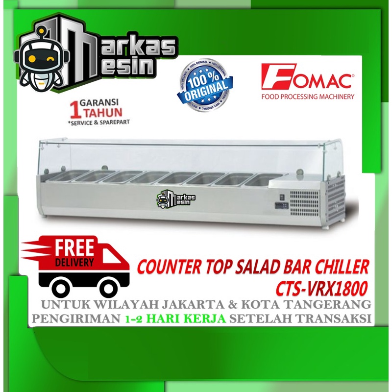 Jual Counter Top Salad Bar Chiller CTSVRX1800 FOMAC Shopee Indonesia