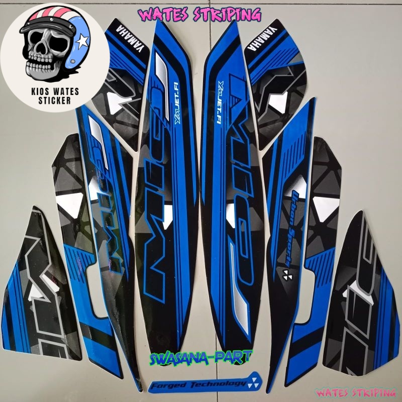 Jual Striping Sticker Lis Les Polet Yamaha Mio j mioj 2014 2015 biru ...